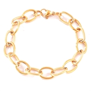 Armbånd af 18k PVD forgyldt stål. Håndlavet. 19 cm